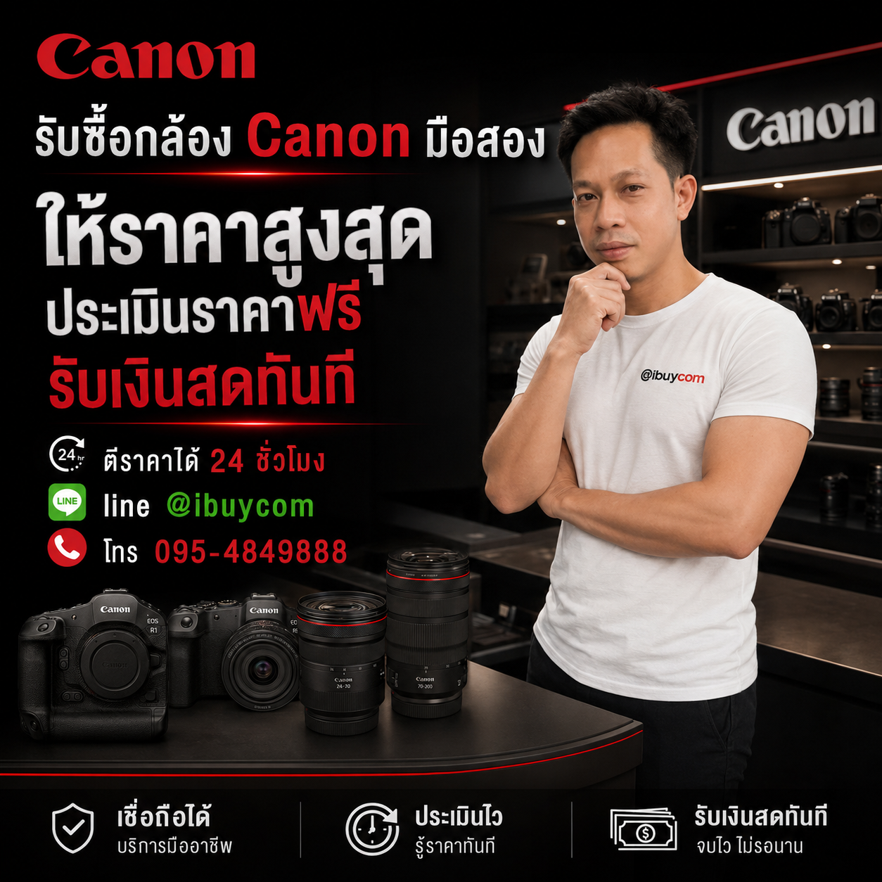 ภาพโปรโมตบริการรับซื้อกล้องและเลนส์ Canon