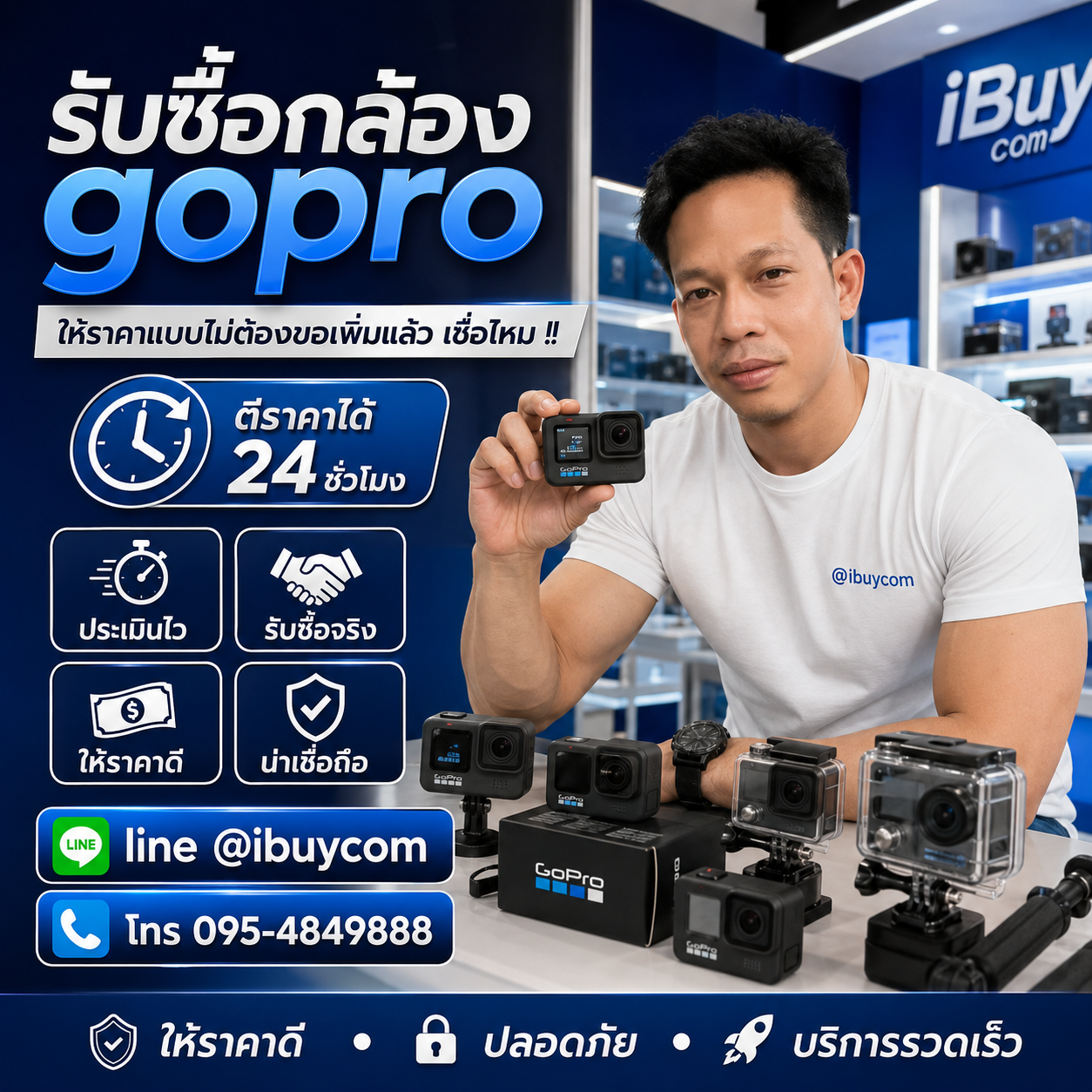 รับซื้อกล้อง GoPro ติดต่อ LINE @ibuycom