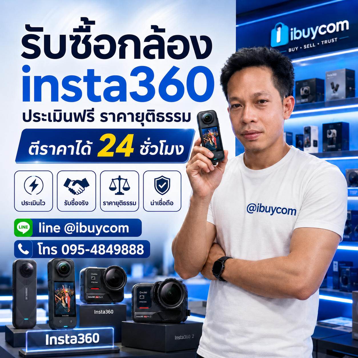 ทีมงาน ibuycom ประเมินราคากล้อง Insta360