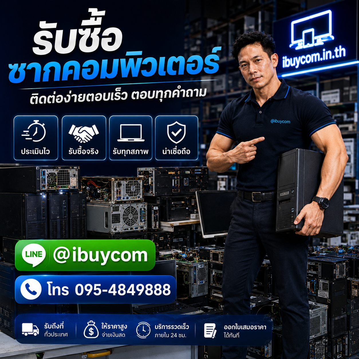 รับซื้อซากคอมพิวเตอร์ รับซื้อไม่จำกัดชิ้น จะใหม่จะเก่า
