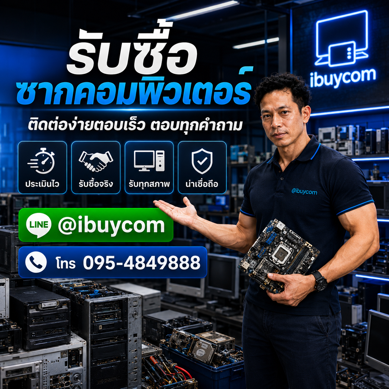 รับซื้อซากคอมพิวเตอร์ ติดต่อง่ายตอบเร็ว ตอบทุกคำถาม