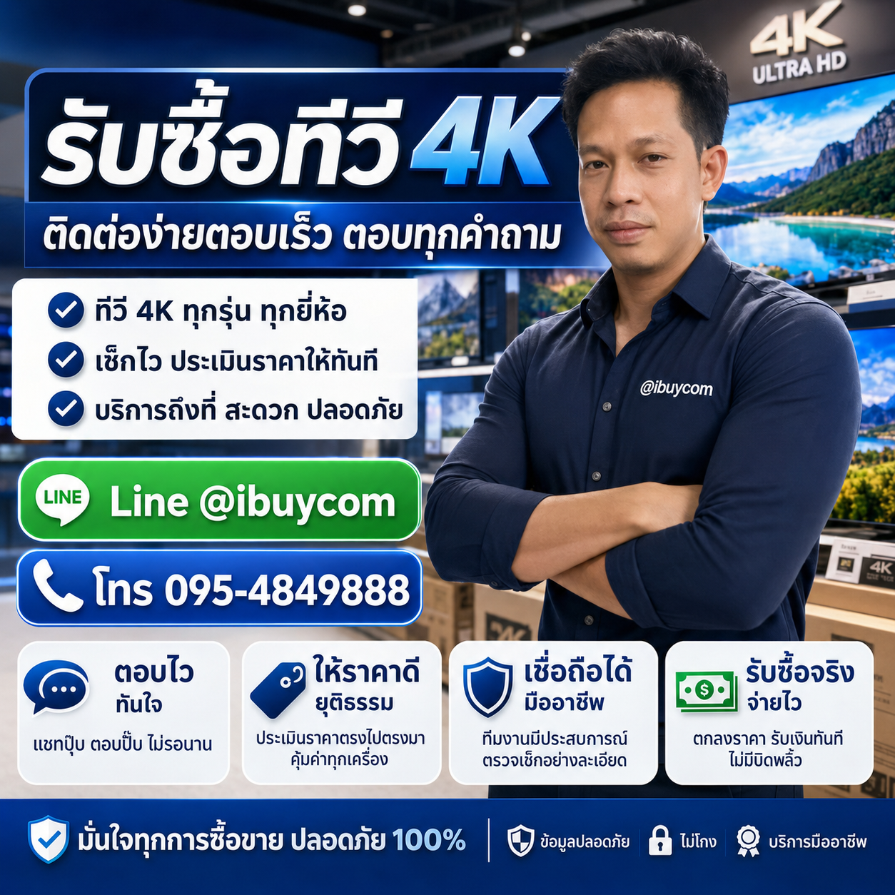 ติดต่อ LINE @ibuycom รับซื้อทีวี 4K