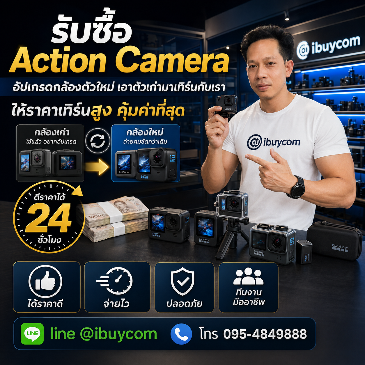ติดต่อ LINE @ibuycom รับซื้อ Action Camera