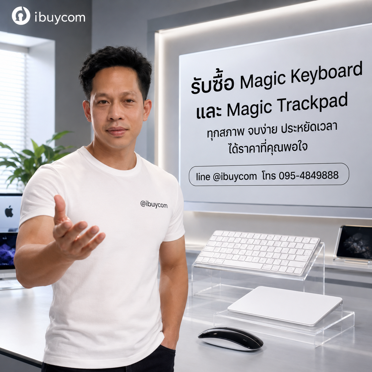 ภาพโปรโมตบริการรับซื้อ Magic Mouse และ Magic Keyboard