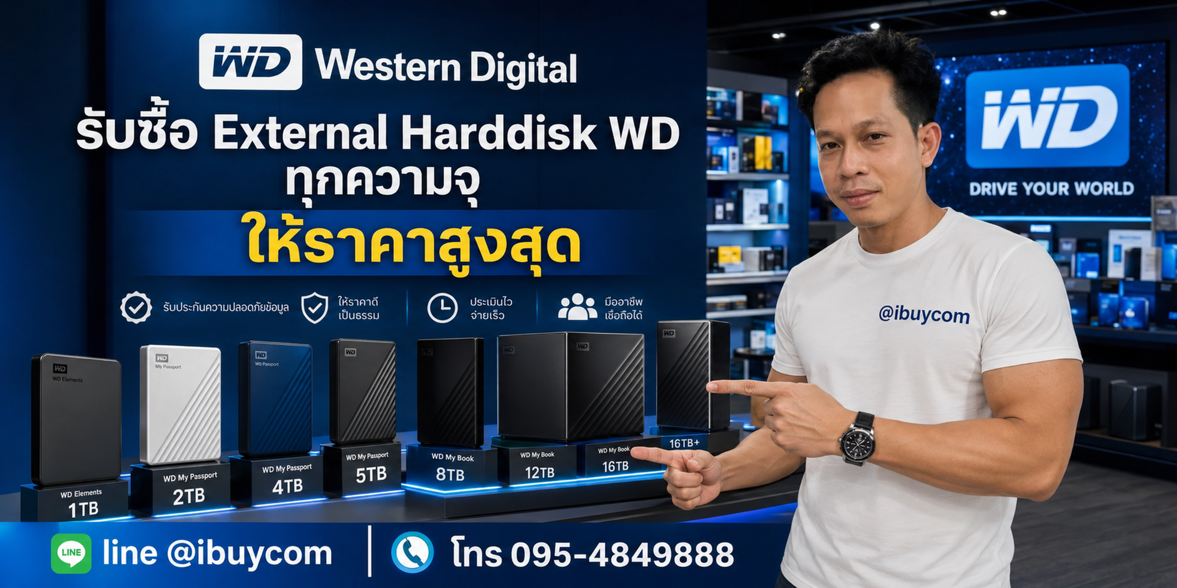 รับซื้อ External Harddisk WD มือสอง ให้ราคาดี ยุติธรรม ข้อมูลปลอดภัย
