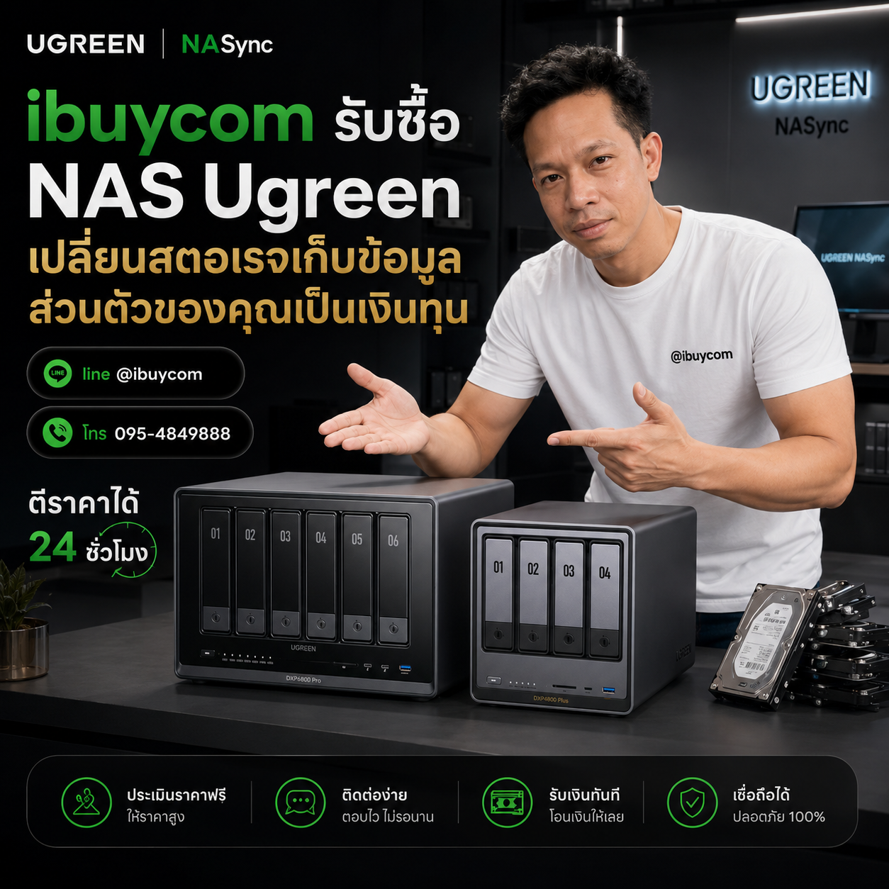 ibuycom รับซื้อ NAS Ugreen ประเมินตามรุ่นและสภาพ