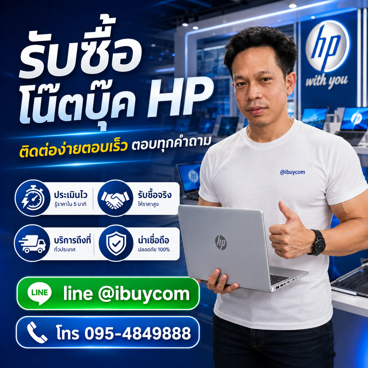 รับซื้อโน๊ตบุ๊ค HP ติดต่อง่ายตอบเร็ว ตอบทุกคำถาม